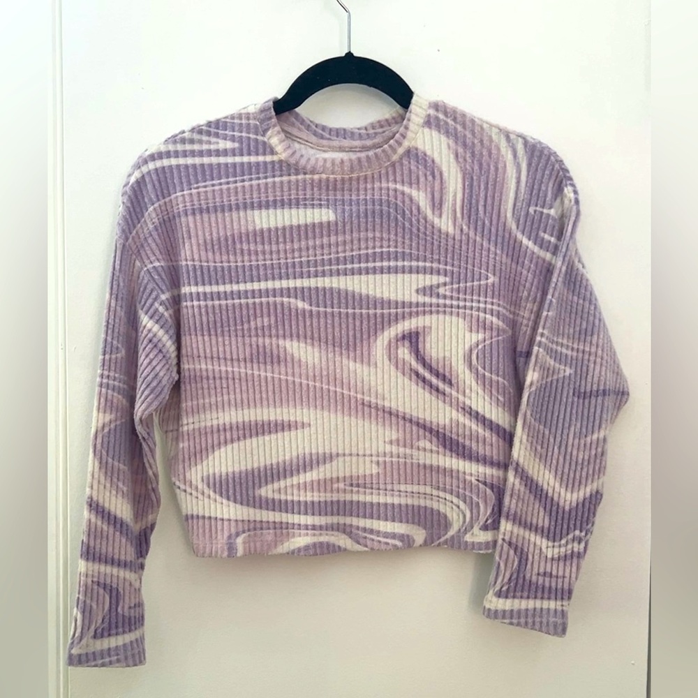 FINAL SALE 🛒💥 Purple psychedelic cropped sweater